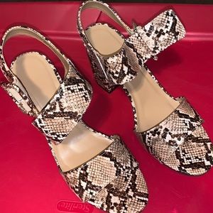 Snake print heels